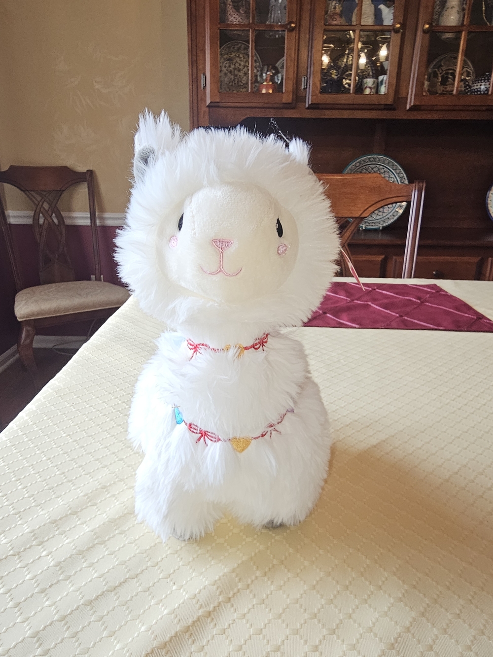 Plush White Llama Stuffed Animal - Soft Decorative Toy
